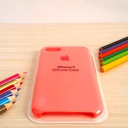 قاب گوشی موبایل iPhone 7 سیلیکونی اصلی Silicone Case رنگ گلبهی فسفری