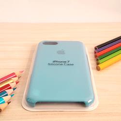 قاب گوشی موبایل iPhone 7 سیلیکونی اصلی Silicone Case رنگ آبی آسمانی