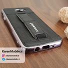 قاب گوشی موبایل SAMSUNG J5 Prime برند Dekkin مدل پشت چرم انگشتی رنگ مشکی نقره ای 