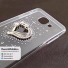 قاب گوشی موبایل SAMSUNG J7 MAX طرح قلب نگین دار شفاف