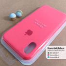 قاب گوشی موبایل iPhone X سیلیکونی اصلی Silicone Case رنگ صورتی فسفری
