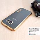 قاب گوشی موبایل SAMSUNG Galaxy S6 برند PHOPART مدل پشت شفاف دور رنگ طلایی