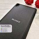 قاب گوشی موبایل Sony Xperia XA مدل پشت چرم طرح دور دوخت رنگ مشکی