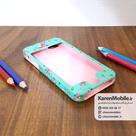قاب گوشی موبایل iPhone 5/5s/SE برند Kutis 360 طرح شکوفه صورتی رنگ فیروزه ای