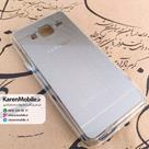 قاب گوشی موبایل SAMSUNG J3 2015 طرح متال بامپر ژله ای شفاف رنگ نقره ای