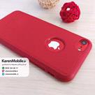 قاب گوشی آیفون iPhone 7 برند NOBEL مدل پشت چرم طرح دور دوخت رنگ قرمز
