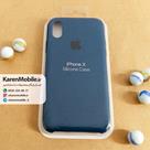 قاب گوشی موبایل iPhone X سیلیکونی اصلی Silicone Case رنگ آبی نفتی تیره