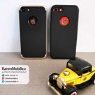 قاب گوشی موبایل iPhone 7 برند C-Case مدل دو تکه طرح کربن رنگ مشکی بامپر طلایی