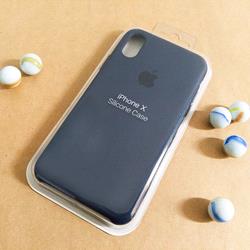 قاب گوشی موبایل iPhone X سیلیکونی اصلی Silicone Case رنگ سورمه ای مات