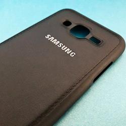 قاب گوشی موبایل SAMSUNG J5 مدل پشت چرم طرح دور دوخت رنگ مشکی