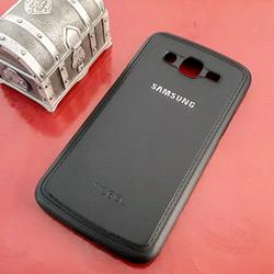 قاب گوشی موبایل SAMSUNG Galaxy Grand 2 G7106 برند NOBEL مدل پشت چرم طرح دور دوخت رنگ مشکی