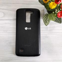 قاب گوشی موبایل LG K8 مدل پشت چرم طرح دور دوخت رنگ مشکی