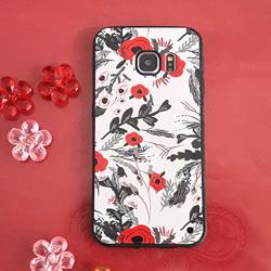 قاب گوشی موبایل SAMSUNG Galaxy S6 Edge طرح گل رز قرمز رنگ سفید مشکی