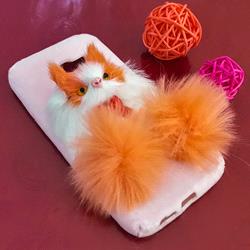 قاب گوشی موبایل SAMSUNG A5 2017 / A520 مدل عروسکی پشمالو طرح 2 رنگ صورتی