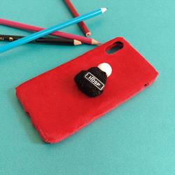 قاب گوشی موبایل iPhone X مدل زمستانی کلاهدار رنگ قرمز مشکی