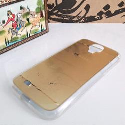 قاب گوشی موبایل SAMSUNG Galaxy S4 طرح متال بامپر ژله ای شفاف رنگ طلایی
