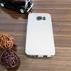 قاب گوشی موبایل SAMSUNG Galaxy S6 Edge طرح متال بامپر ژله ای شفاف رنگ نقره ای