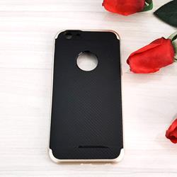 قاب گوشی موبایل iPhone 6/6s برند C-Case مدل دو تکه طرح کربن رنگ مشکی بامپر طلایی